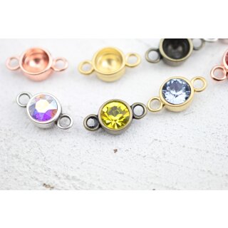 10 Stk. 2-sen Anhnger Fassung -small- fr 8 mm Chatons Swarovski Stein