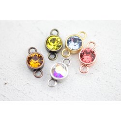 10 pcs. 2 Loop Pendants setting -small-  for 8 mm Chatons Swarovski Crystals