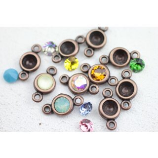 10 Stk. 2-sen Anhnger Fassung -large- fr 8 mm Chatons Kristalle