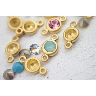 10 Stk. 2-sen Anhnger Fassung -large- fr 8 mm Chatons Kristalle
