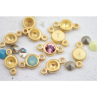 10 Stk. 2-sen Anhnger Fassung -large- fr 8 mm Chatons Kristalle