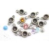 10 pcs. 2 Loop Pendants setting -large- for 8 mm Chatons Crystals