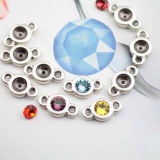 10 pcs. 2 Loop Pendants setting for 6 mm Chatons Swarovski Crystals