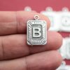 Letter Pendants, Charms - antique silver