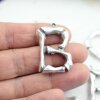 1 Bones, Bamboo Letter Pendant, antique silver