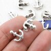 10 Anchor Slider Beads, antique silver