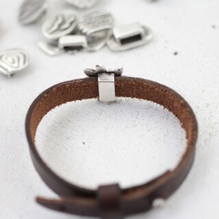 10 Silber Edelwei Schiebeperlen DIY Ringe, Armbnder, Choker Halskette