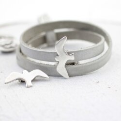 10 Seagull, Gull Sliderbeads 32x13 mm for 8x2,5 mm flat...