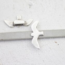 10 Seagull, Gull Sliderbeads 32x13 mm for 8x2,5 mm flat...