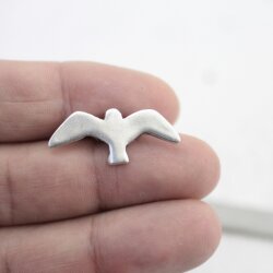 10 Seagull, Gull Sliderbeads 32x13 mm for 8x2,5 mm flat braided leather