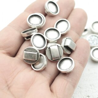 10 Cabochons Schiebeperlen fr 12 mm Cabochons, fr 8x2,5 mm Flaches Leder