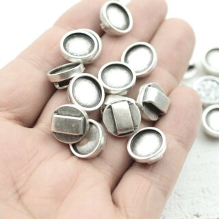 10 Cabochons Schiebeperlen fr 12 mm Cabochons, fr 8x2,5 mm Flaches Leder