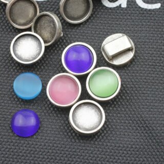 10 Cabochons Schiebeperlen fr 12 mm Cabochons, fr 8x2,5 mm Flaches Leder