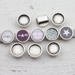 12 mm Cabochons Schiebeperlen für 8x2,5 mm Flaches Leder