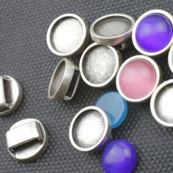 10 pcs. 12 mm Cabochons Sliderbeads for 8x2,5 mm flat braided leather