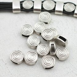 10 Swirl Disc Beads, Spiral Beads 12 mm