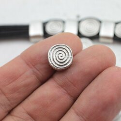 10 Swirl Disc Beads, Spiral Beads 12 mm