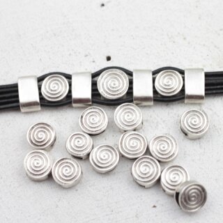 10 Spinner Sliderbeads ø 10 mm for 8x2,5 mm flat braided leather