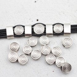 10 Spinner Sliderbeads ø 10 mm for 8x2,5 mm flat...