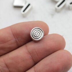 10 Spinner Sliderbeads ø 10 mm for 8x2,5 mm flat braided leather