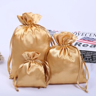 10 Satin pouches different sizes