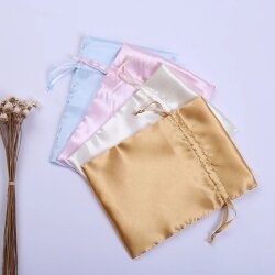 10pcs Luxury Silk Jewelry Gift Bag Satin Drawstring Pouch For Wedding Party Candy Bag Jewelry Packing Gold Satin Bag Wedding Favor Bag, Jewelry Pouch, rosary, gift bag
