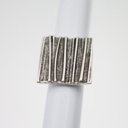 nested square, Ring, 2,3x2,3 cm, antique silver