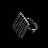 nested square, Ring, 2,3x2,3 cm, antique silver