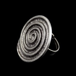 Spiralen Design Ring Ø 3,4 cm, Altsilber