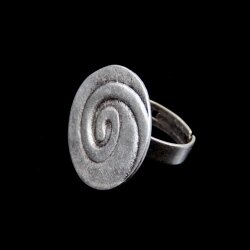 Abstrakte Spirale Ring Ø 2,6 cm, Altsilber