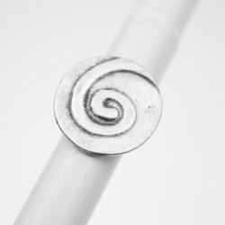 Abstrakte Spirale Ring Ø 2,6 cm, Altsilber