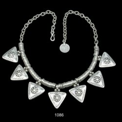 Ethnic Necklace Triangle Elements Bohemian Ethno Style...