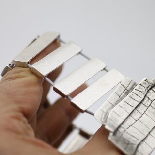 Block Armband, Statement Armband Croco Look, mit Gummizug