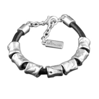 Hippes Lederarmband mit Metallrhrchen
