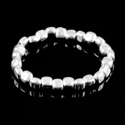 Simple Bracelet with Square metal Beads with Elastic...