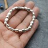 Simple Bracelet with Square metal Beads with Elastic band, unisex