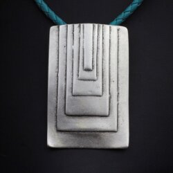 square Future Pendant 4,5x6,9 cm, Antique Silver