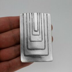 square Future Pendant 4,5x6,9 cm, Antique Silver