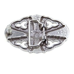 Noble, Classy buckle with black crystals, Antique silver