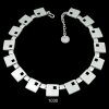 Retro Style Kette Statement Gothic Mittelalter mit Quadratischen Metall Elementen