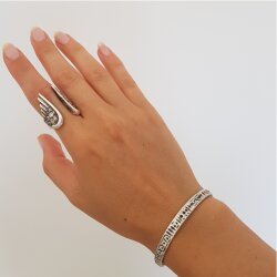 Crystalogy Flügel Ring Statement Engel Wings 925er Sterling Silber beschichtet