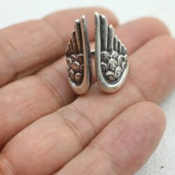 Crystalogy Flügel Ring Statement Engel Wings 925er Sterling Silber beschichtet