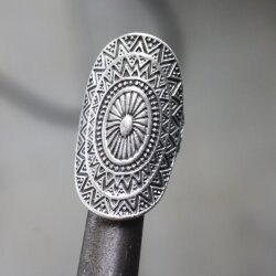 Silber Mandala Ring Großer ovaler Ring
