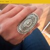 Silber Mandala Ring Großer ovaler Ring