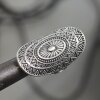 Silber Mandala Ring Großer ovaler Ring