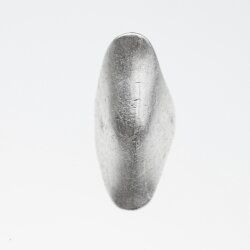 XXL Statement Ring Silver Toned Long Oval Matte Finish Modern Boho
