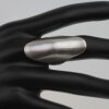 XXL Statement Ring Silver Toned Long Oval Matte Finish Modern Boho