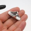 XXL Statement Ring Silver Toned Long Oval Matte Finish Modern Boho