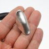 XXL Statement Ring Silver Toned Long Oval Matte Finish Modern Boho
