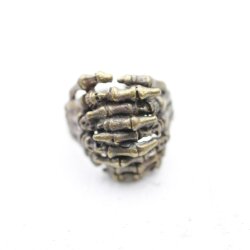 entwined skeletal Finger Ring, 2,3 cm antique brass